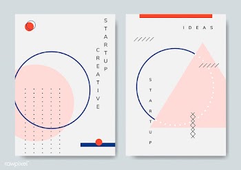 Set of minimal Memphis design start-up poster.. | Free stock vector - 538520