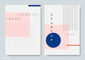 Set of minimal Memphis design start-up poster.. | Free stock vector - 538523