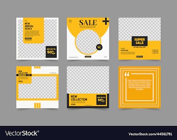 set of minimal social media post template design