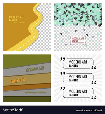 Set of modern art abstract banner square frame vector image