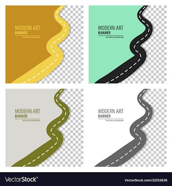 Set of modern art abstract banner square frame vector image