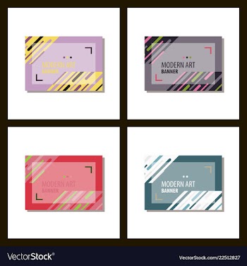 Set of modern art abstract banner square frame vector image