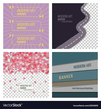 Set of modern art abstract banner square frame vector image