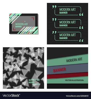 Set of modern art abstract banner square frame vector image