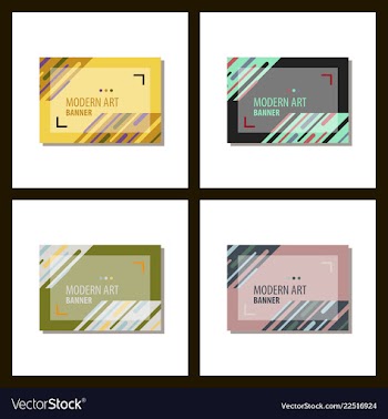 Set of modern art abstract banner square frame vector image