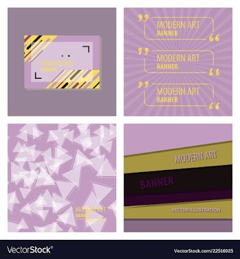 Set of modern art abstract banner square frame vector image