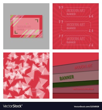 Set of modern art abstract banner square frame vector image