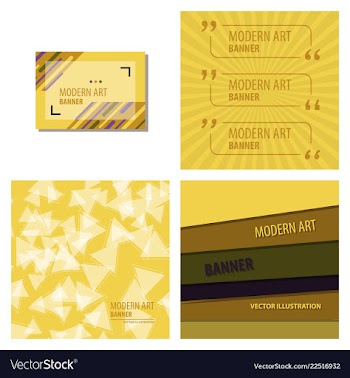 Set of modern art abstract banner square frame vector image