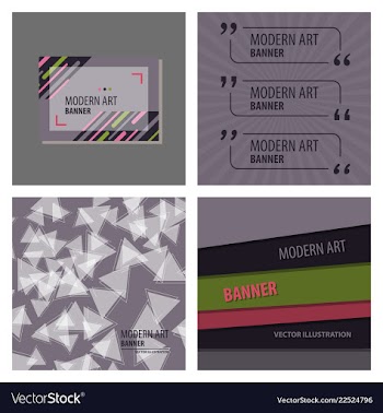 Set of modern art abstract banner square frame vector image