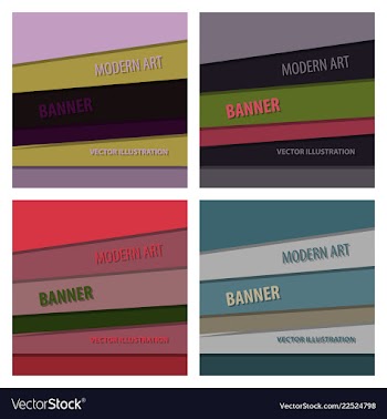 Set of modern art abstract banner square frame vector image