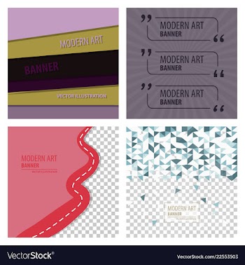 Set of modern art abstract banner square frame vector image