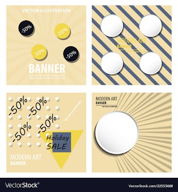 Set of modern art abstract banner square frame vector image