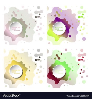 Set of modern art abstract banner square frame vector image
