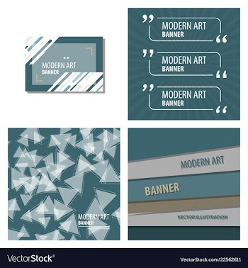 Set of modern art abstract banner square frame vector image