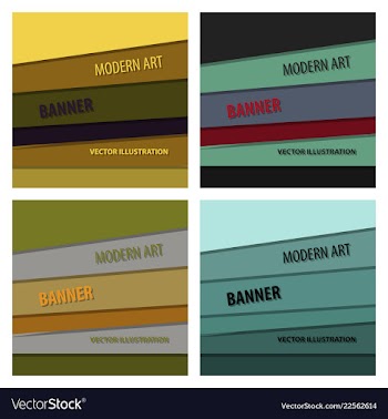 Set of modern art abstract banner square frame vector image