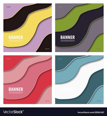 Set of modern art abstract banner square frame vector image