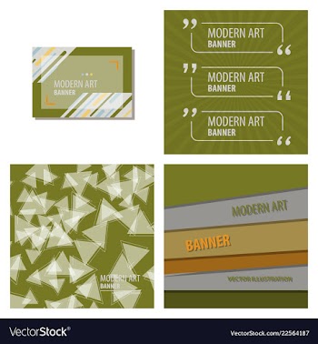 Set of modern art abstract banner square frame vector image