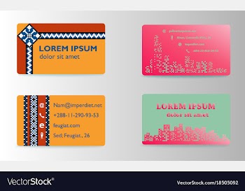 Set of modern business card print templates vector image
