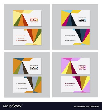 Set of modern creative and clean business card vector image