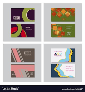 Set of modern creative and clean business card vector image