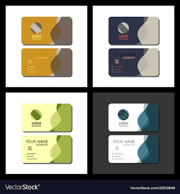 Set of modern creative and clean business card vector image