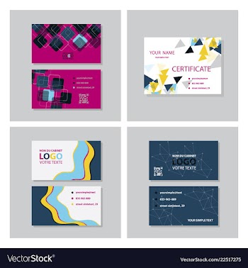 Set of modern creative and clean business card vector image