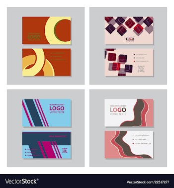 Set of modern creative and clean business card vector image