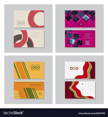 Set of modern creative and clean business card vector image