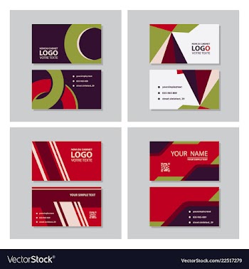Set of modern creative and clean business card vector image