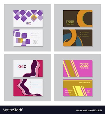 Set of modern creative and clean business card vector image