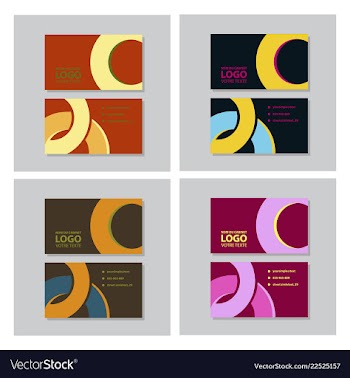 Set of modern creative and clean business card vector image