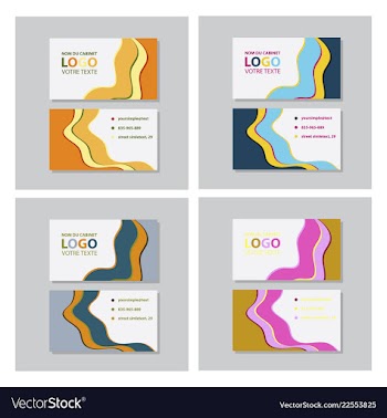 Set of modern creative and clean business card vector image