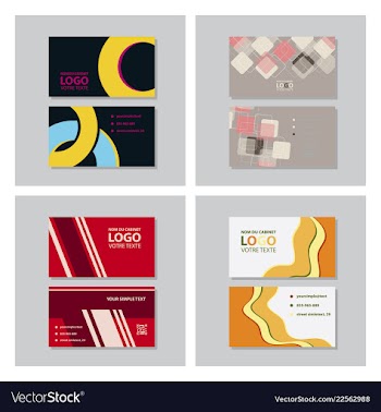 Set of modern creative and clean business card vector image