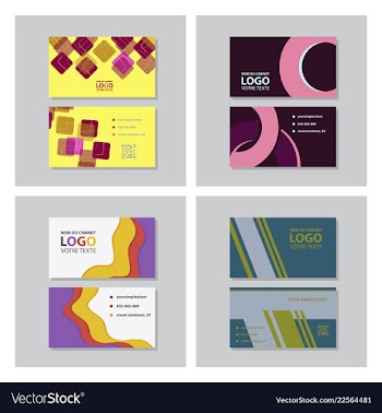 Set of modern creative and clean business card vector image