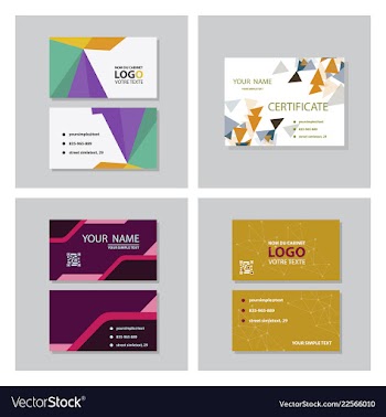 Set of modern creative and clean business card vector image