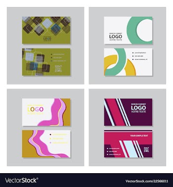 Set of modern creative and clean business card vector image