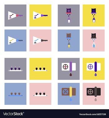 Set of modern eco system icons in flet style vector image