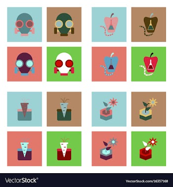Set of modern eco system icons in flet style vector image