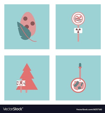 Set of modern eco system icons in flet style vector image