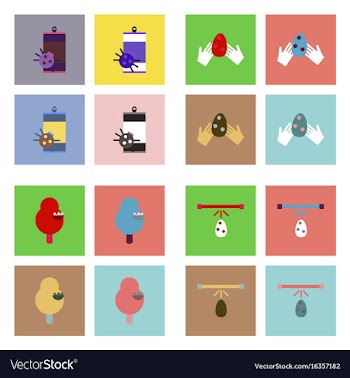 Set of modern eco system icons in flet style vector image