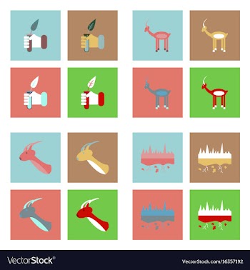 Set of modern eco system icons in flet style vector image
