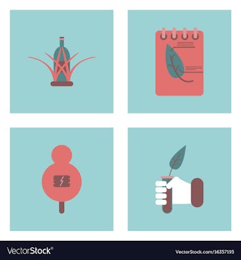 Set of modern eco system icons in flet style vector image
