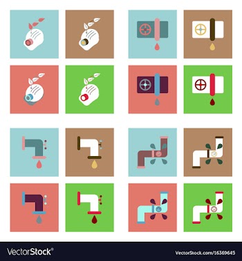 Set of modern eco system icons in flet style vector image