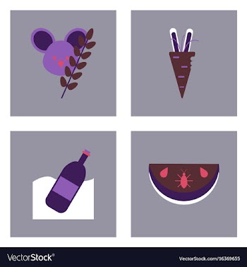 Set of modern eco system icons in flet style vector image