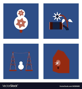 Set of modern eco system icons in flet style vector image