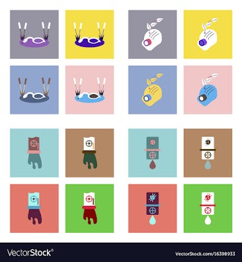 Set of modern eco system icons in flet style vector image