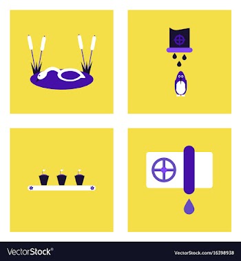Set of modern eco system icons in flet style vector image