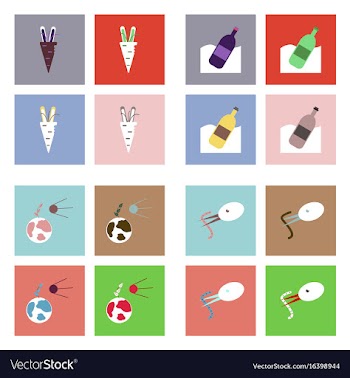 Set of modern eco system icons in flet style vector image