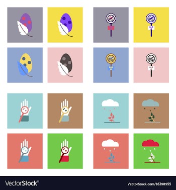 Set of modern eco system icons in flet style vector image