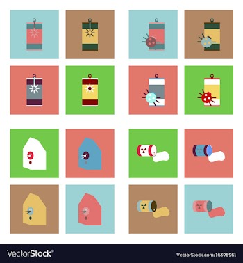 Set of modern eco system icons in flet style vector image